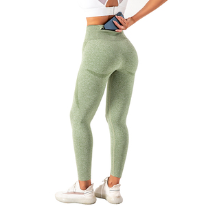Custom logo Women Pocket Leggings Butt Contour Seamless