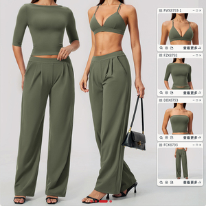 Wholesale 6-Piece Flared Shorts Sportswear Yoga Set
