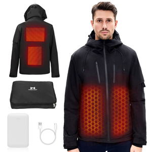 Electric Heating Hooded Overcoat Tactical Outdoor Coat Waterproof