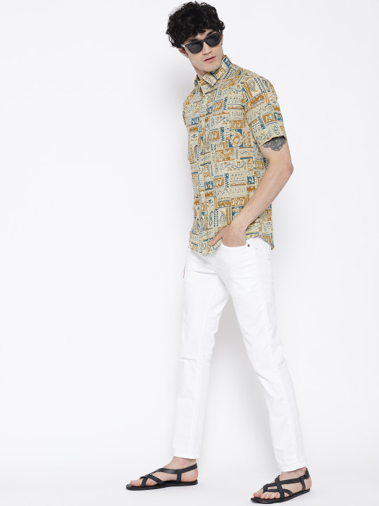 Custom printed viscose bamboo jersey fabric shirt