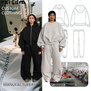Custom Autumn High Street Sports Tracksuits 500 Gsm Heavyweight 100% Cotton Fleece, Casual Plain Baggy Hoodie & Joggers