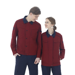 Abrasion Resistant Workwear Suit Long Sleeve Cotton Polyester Mechanic Uniform for Factory Workshop