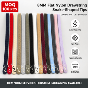 8MM Nylon Flat Rope Colorful Braided Pull-Cords