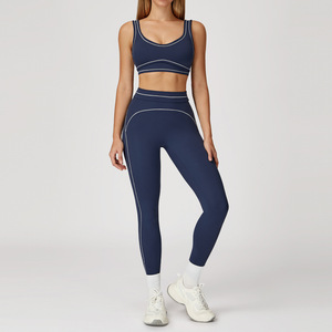 6-Piece Seamless Women Yoga Wear Halter Front Custom Set