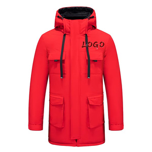OEM Men's Winter Waterproof Hooded Thick Parka Overcoat Red Outdoor Coat Jackets